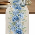 thumbnail image 1 of Hydrangea Eucalyptus Table Runner 108 Inches, Summer Botanical Vintage Beige Bed Runner Dresser Scarves Tabletop for Indoor Outdoor Parties/Ceremony/Banquet, 13"x 108", 1 of 9