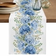 thumbnail image 1 of Hydrangea Eucalyptus Table Runner 48 Inches, Summer Botanical Leaves Butterfly Bed Runner Dresser Scarves Tabletop for Indoor Outdoor Parties/Ceremony/Banquet, 13" x 48", 1 of 9