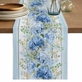 thumbnail image 1 of Hydrangea Eucalyptus Table Runner 72 Inches, Summer Botanical Blue Wooden Bed Runner Dresser Scarves Tabletop for Indoor Outdoor Parties/Ceremony/Banquet, 13" x 72", 1 of 9