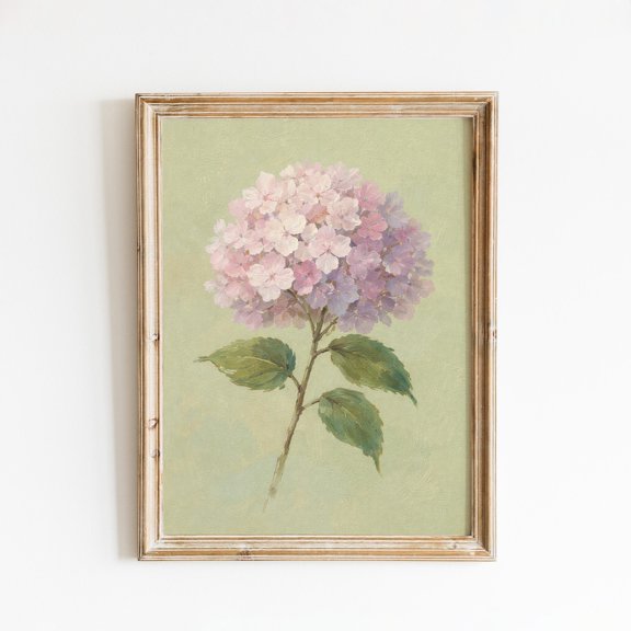 Hydrangea Floral Cottage Botanical Wall Decor Unframed Paper Print