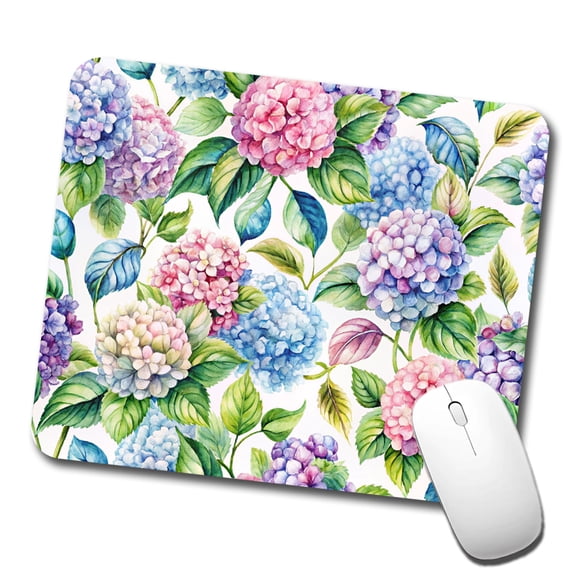 Hydrangea Floral Flowers Mouse Pad Low Profile Gaming Mat