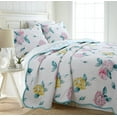 thumbnail image 1 of Hydrangea Floral Quilt Set 3Pcs Bedding Bedroom Bed 100%Cotton Full/Queen Size, 1 of 3