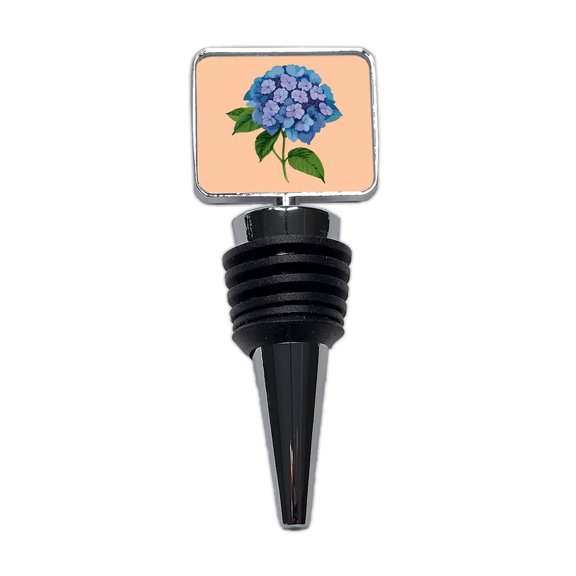Hydrangea Flower Blue Wine Bottle Stopper Cap Plug