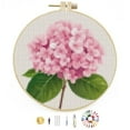 thumbnail image 1 of Hydrangea Flower Easy Stamped Cross Stitch Kits for Beginners with Hoop Simple Patterns 11CT Counted Embroidery Needlepoint Crafts Arts for DIY Enthusiasts and Home Decor 26x26cm, 1 of 8