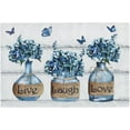 thumbnail image 1 of Hydrangea Flower Hydrangea Flower Placemats Set of 6 Farmhouse Blue Floral Table Mats Washable Place mats for Home Party Indoor Kitchen Dining Table Decoration 12x18 Inch, 1 of 6