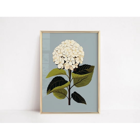 Hydrangea, Flower Market Trendy Floral Posters, Colorful Botanical Art, Retro Wall Art Wall Art, Modern Wall Decor, 8x12 UNFRAMED