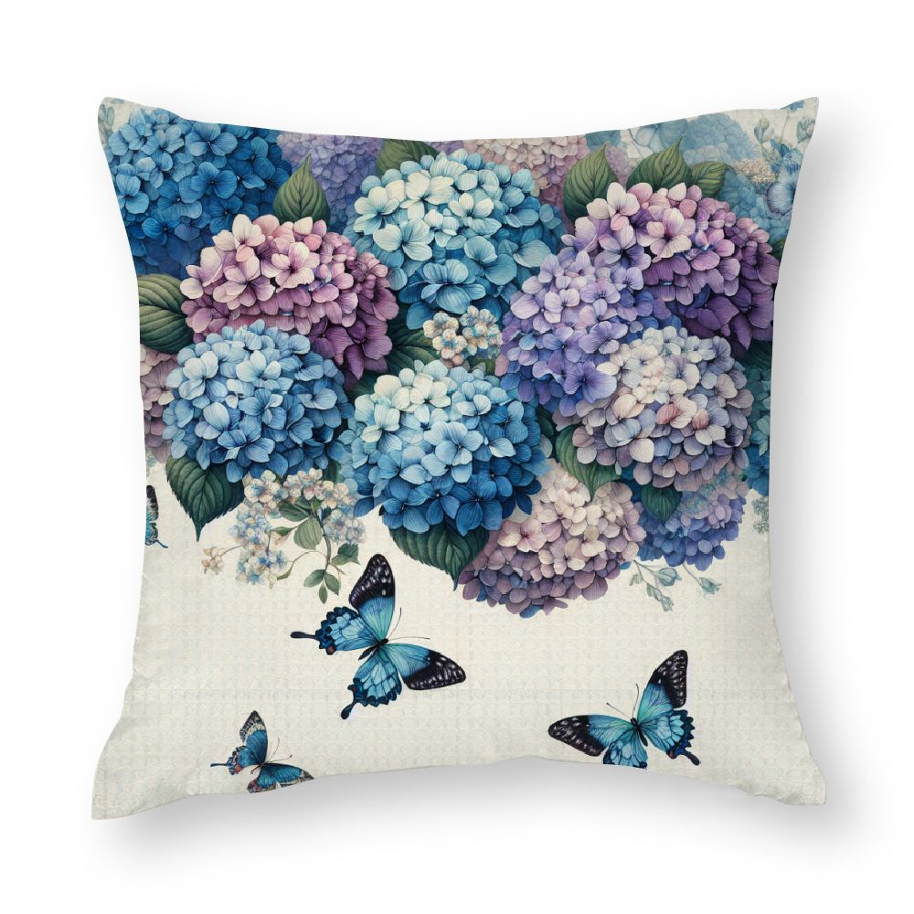 Hydrangea Flower Pillow Covers Spring Summer Throw Pillow Covers Home Sweet Home Butterfly Throw