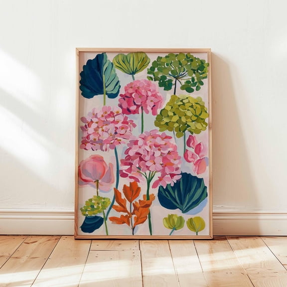 Hydrangea Garden Flower Poster Unframed Paper Print