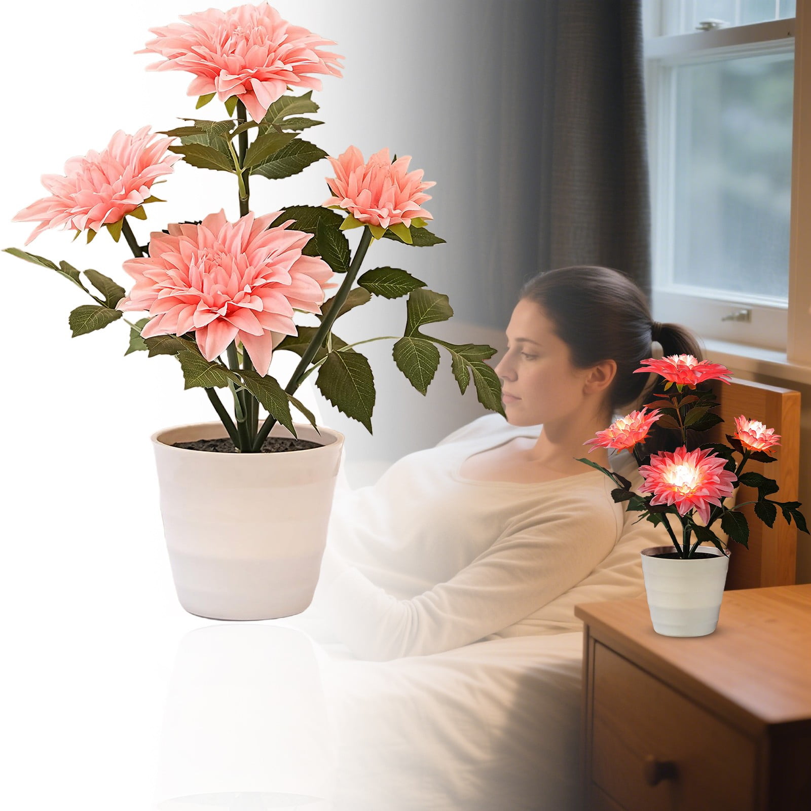 Hydrangea Lamp for Womens Gifts, Christmas Birthday Gifts for Women Mom Granddaughter Girlfriend Friend Wife Her Anniversary Birthday, Bedroom Bar Coffee Shop Hydrangea Night Light Flower Lamp Decor