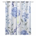 thumbnail image 1 of Hydrangea Leaves Kitchen Curtains Blue Striped Botanical Floral Cafe Short Curtains for Bathroom Blackout Window Curtain Grommet Small Window Treatment Tier Drapes for Bedroom Living Room 27.5"x39"x2, 1 of 9