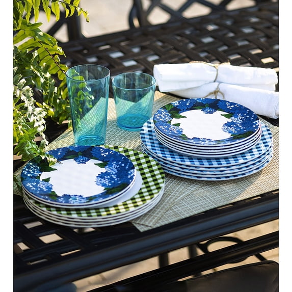 Hydrangea Melamine Salad Plates, Set of 6 - 8.5 dia.