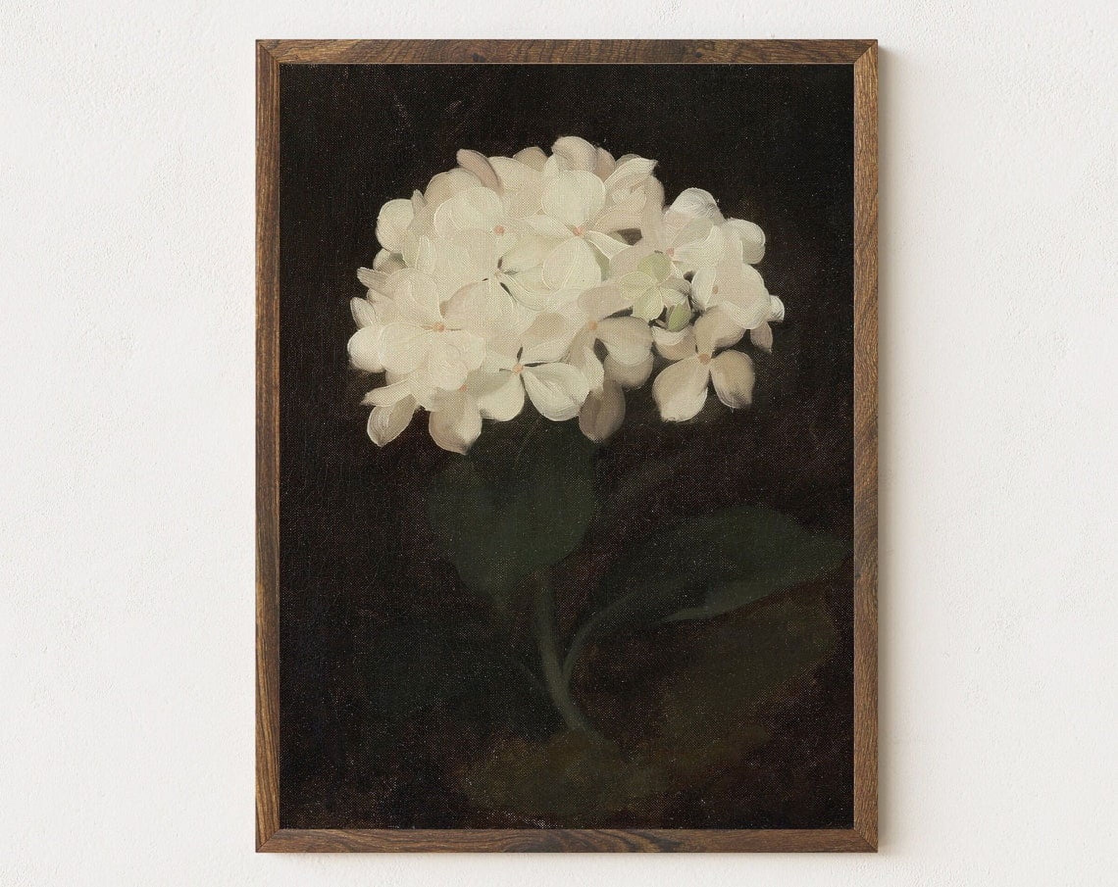 Hydrangea Painting Vintage Botanical Wall Art Moody Flower #17 Wall Art, Modern Wall Decor For Living Room Bedroom, 12x18 UNFRAMED - Walmart.com