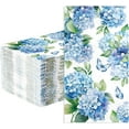 thumbnail image 1 of Hydrangea Paper Napkins 3 Ply Watercolor Blue and White Floral Butterfly Disposable Absorbent Hand Towel, 1 of 4