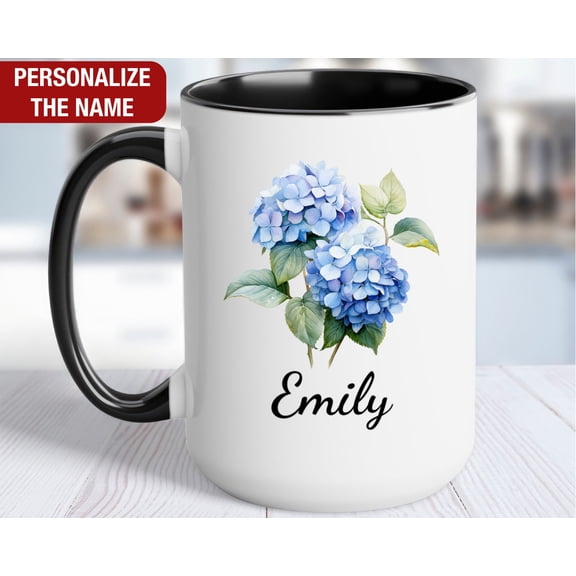 Hydrangea Personalized Mug Hydrangea Name Mug Hydrangea Coffee Cup Hydrangea Custom Gift f