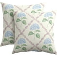 thumbnail image 1 of Hydrangea Pillow Covers 16x16 Inch Watercolor Blue and Pink Floral Outdoor Decorative Throw Pillows Set of 2 Rustic Elegant Flower Pillowcases Cushion Covers for Home Couch Decor, 1 of 6