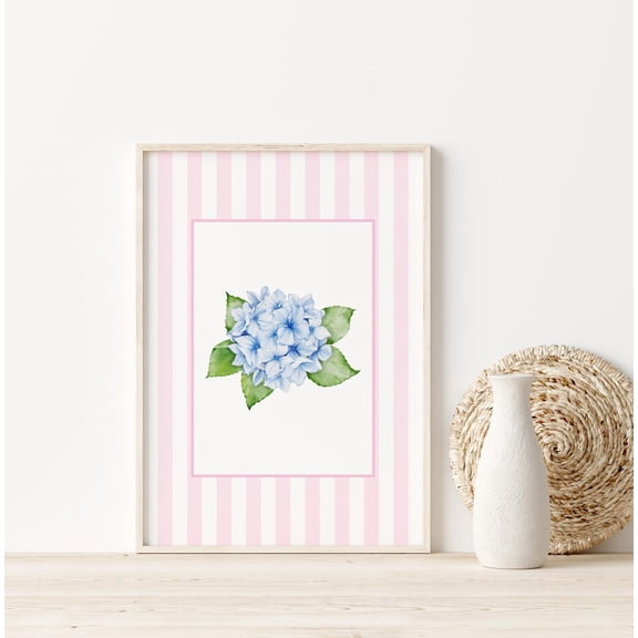 Hydrangea Print // watercolour prints, coastal wall art, Hamptons style prints, coastal granddaughter aesthetic, WALL ART Unframed Paper Print