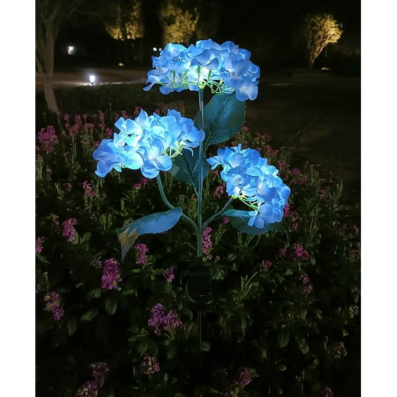 Hydrangea Solar Garden Lights with Color Changing Effects | 7 Color Modes & Auto On/Off | 29 Inch Outdoor Solar Powered Flower Lights | IP65 Waterproof for Yard, Patio & Pathway Decor