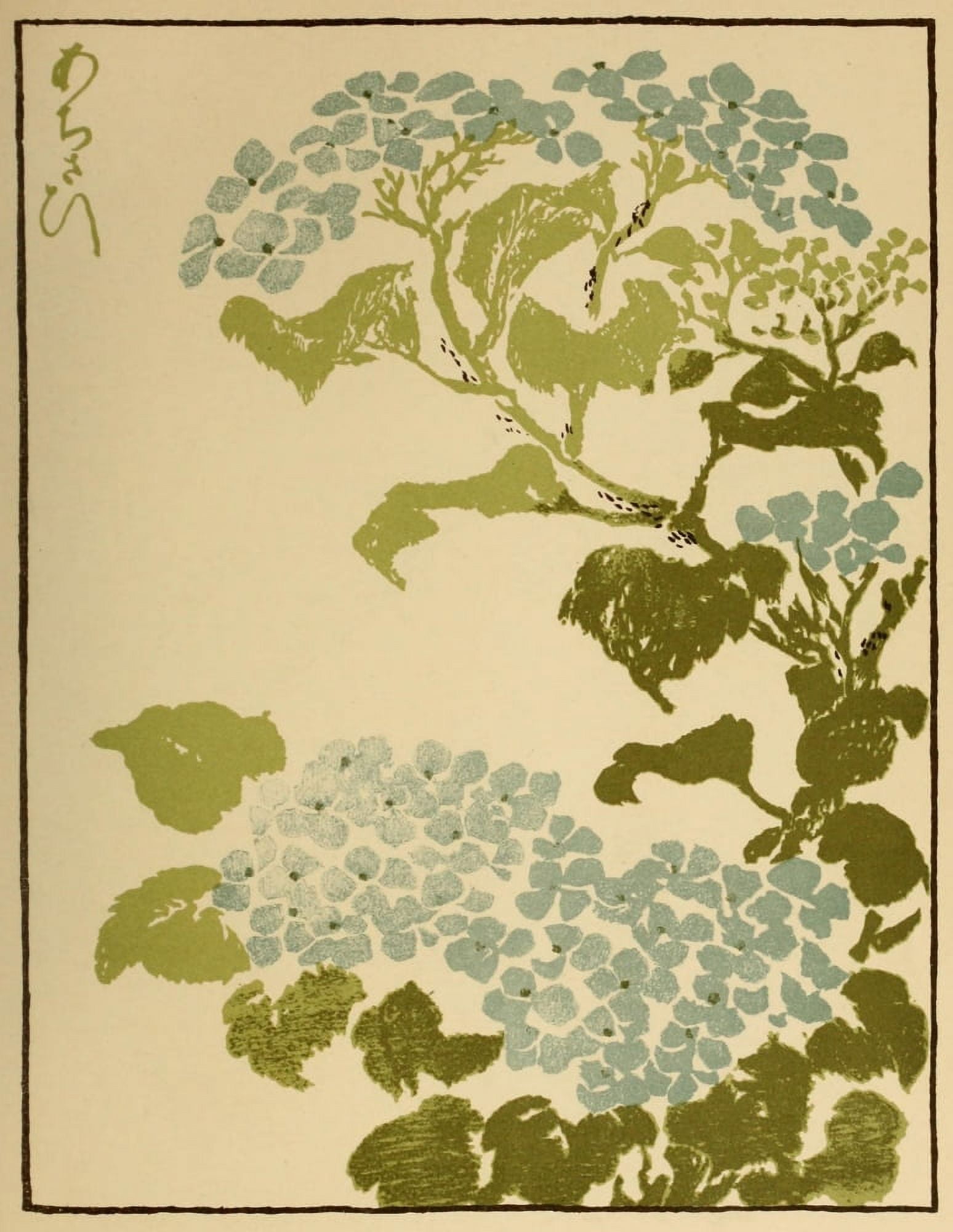 Hydrangea The Studio 1904 Canvas Art - Keisai Eisen (18 x 24)