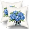 thumbnail image 1 of Hydrangea Throw Pillow Cover 16x16inch Set of 2 Spring Blue Floral Mason Jar Pillowcase Natural Flower Plant Farmhouse Cotton Cushion Case for Sofa Couch Home Patio, 1 of 14