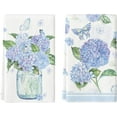 thumbnail image 1 of Hydrangea Vase Butterfly Spring Kitchen Towels Dish Towels, 18x26 Inch Summer Flowers Holiday Decoration Hand Towels Set of 2, 1 of 6