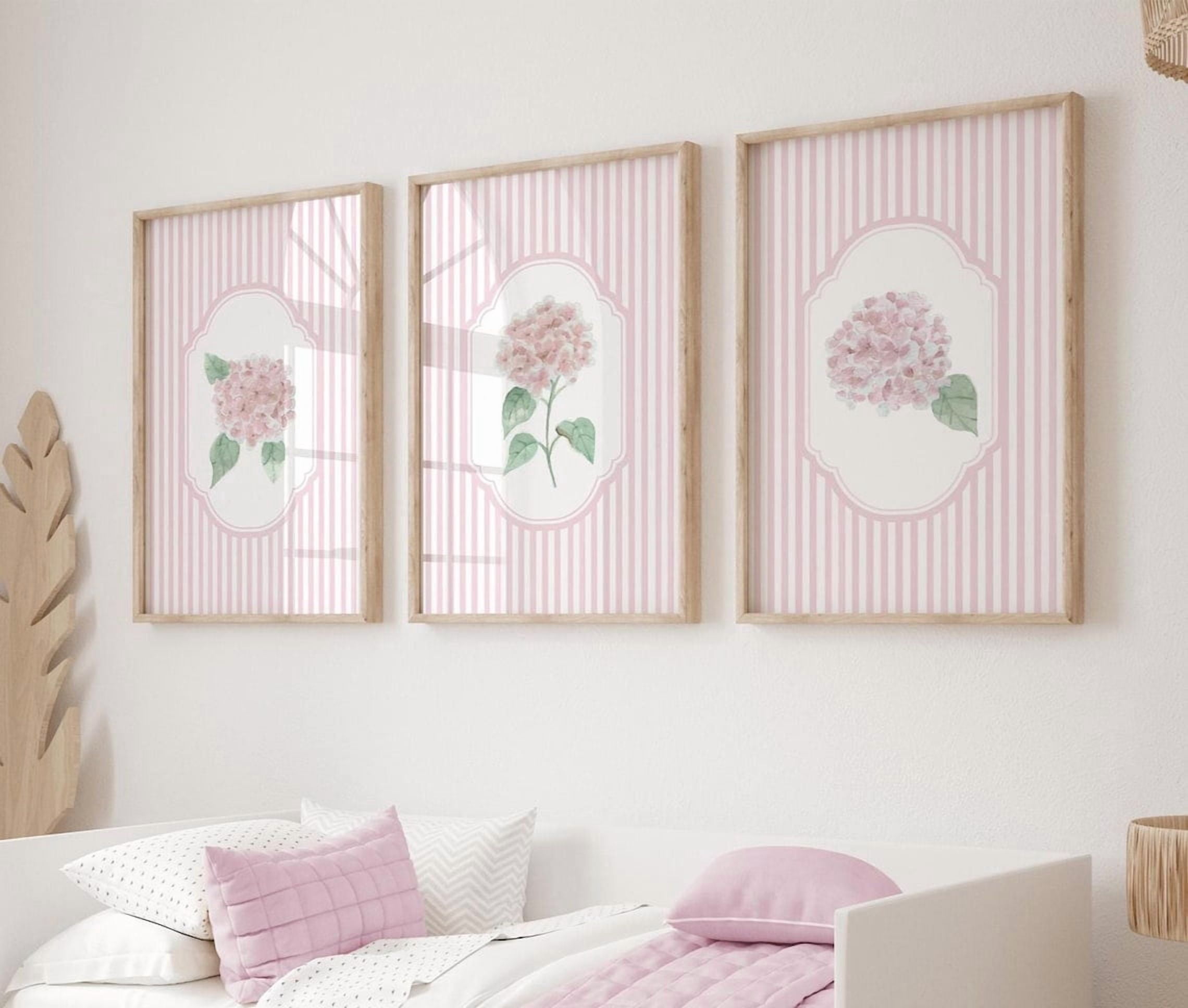 Hydrangea Wall Art Print Set, French Country Coastal Decor - Walmart.com