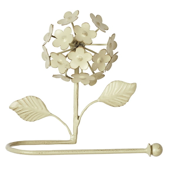 Hydrangea Wall Toilet Paper Holder Creamy Gold 7.5” x 3” x 7”