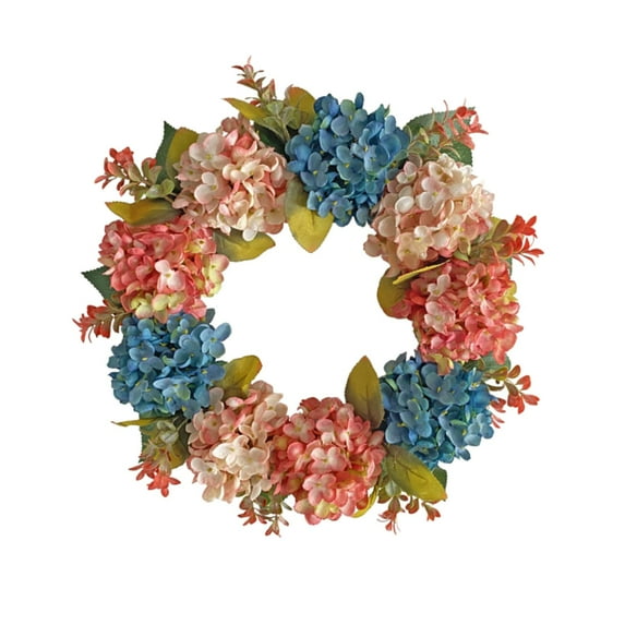 Hydrangea Wreath Flower Wreaths Large Home Decor Hanging Spring Summer Wreaths Farmhouse Wreath for Front Door Porch Window Festival Wedding
