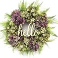 thumbnail image 1 of Hydrangea Wreaths for Front Door,Fall Spring Handmade Hello Wreath for Indoor Outdoor Decor,Farmhouse Wreath (18 inches), 1 of 9