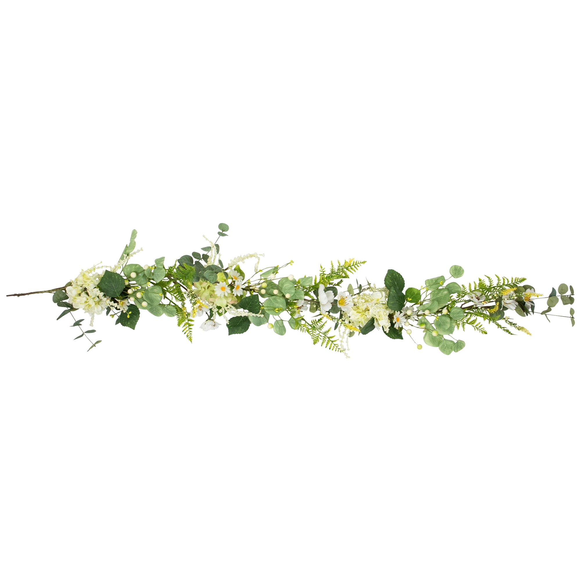 60-inch Green and White Artificial Eucalyptus Floral Garland