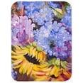 thumbnail image 1 of Hydrangeas And Sunflowers Glass Cutting Board, Large, 1 of 1