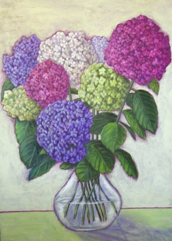 Hydrangeas Canvas Art - Debra Ozello (18 x 24)