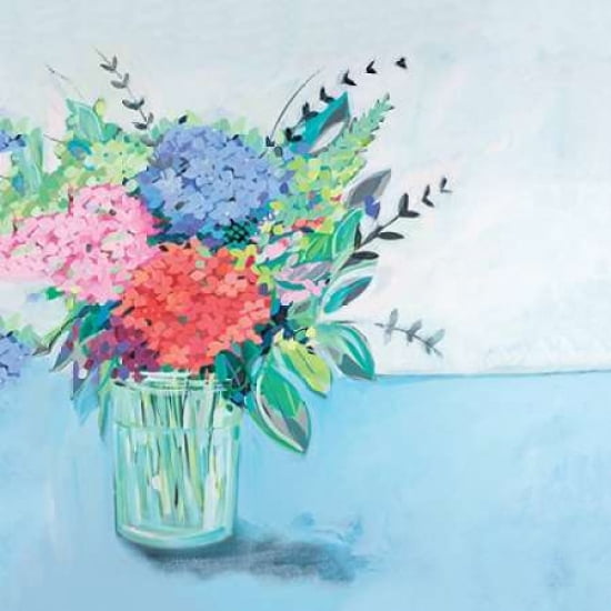 Hydrangeas Canvas Art - Janet Bell (24 x 24)
