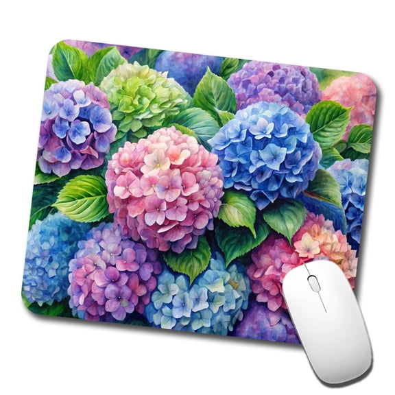 Hydrangeas Colorful Flowers Beautiful Mouse Pad Low Profile Gaming Mat