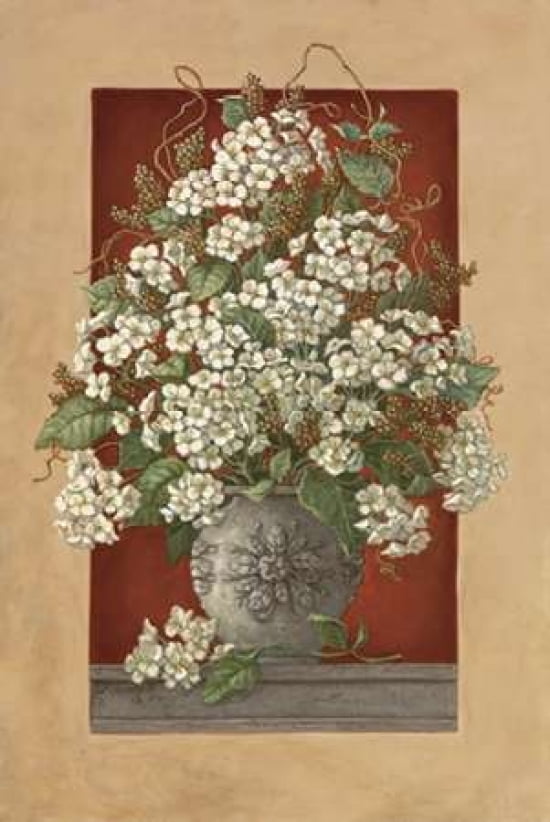 Hydrangeas En Rouge Canvas Art - Janet Kruskamp (12 x 18)