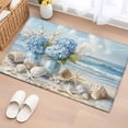 thumbnail image 1 of Hydrangeas Flowers Bathroom Rug Washable 2x3 Entryway Rug Non Slip Coastal Seaside Starfish Summer Front Door Mat Low Pile Indoor Doormat Throw Floor Carpet for Kitchen Bedroom Entrance, 1 of 8
