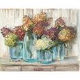 thumbnail image 1 of Hydrangeas in Glass Jars White Wood Poster Print by Carol Rowan (30 x 24), 1 of 1