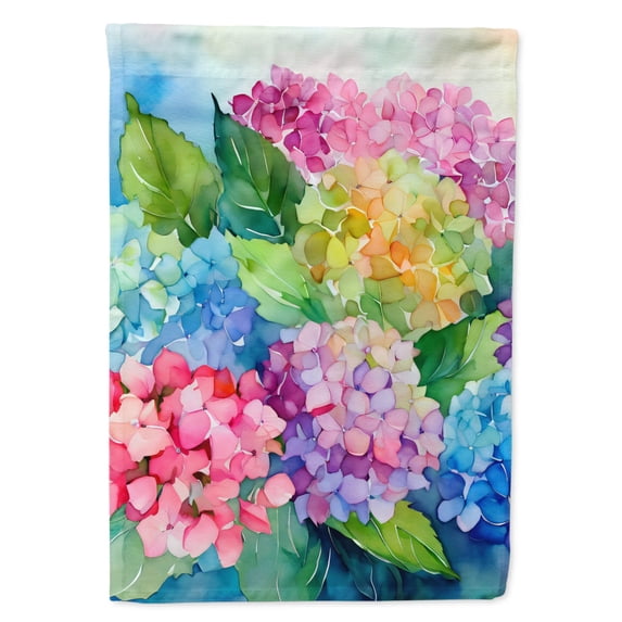 Hydrangeas in Watercolor House Flag
