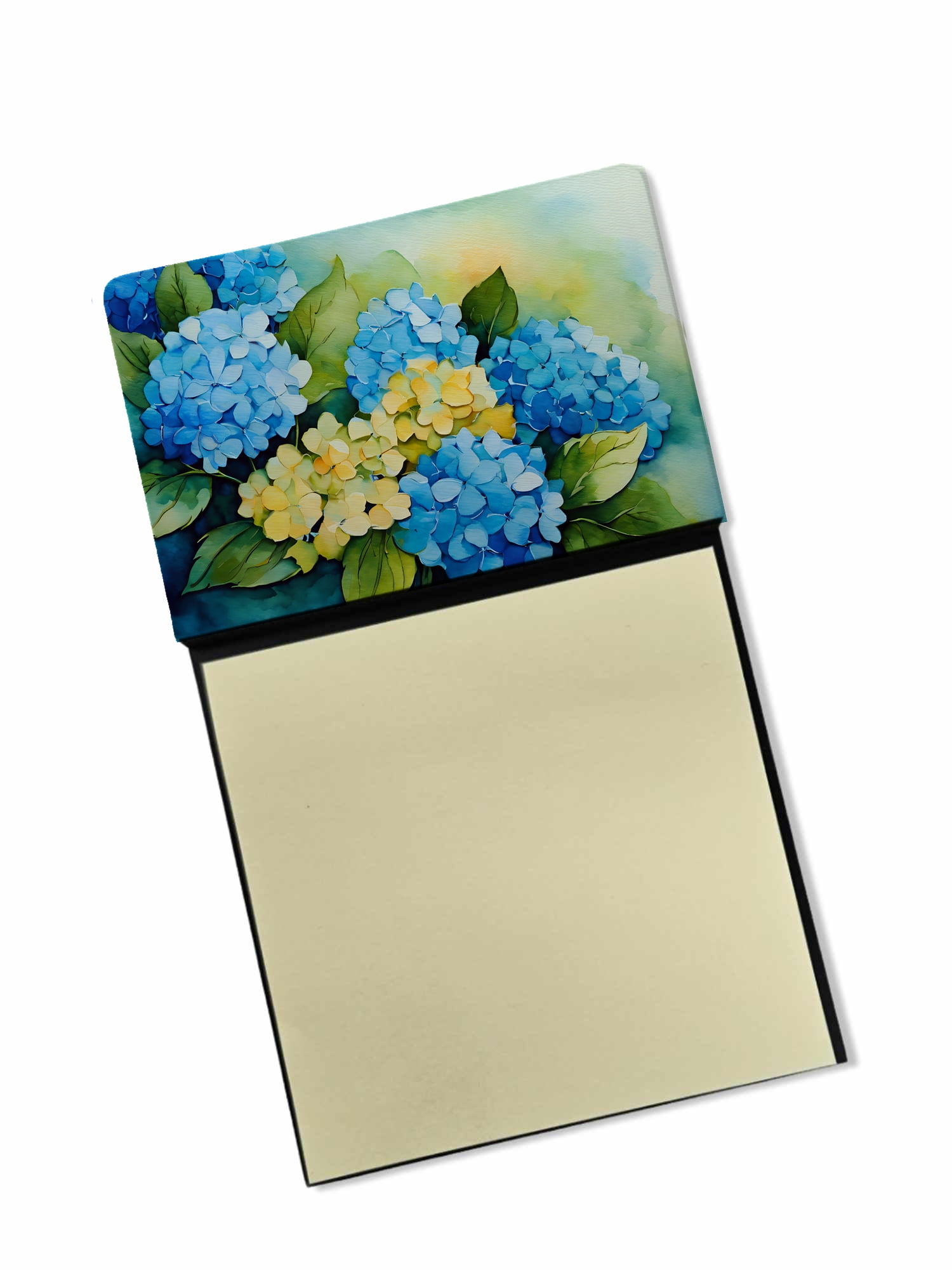 Hydrangeas in Watercolor Sticky Note Holder 3.25 in x 5.25 in
