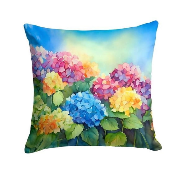 Hydrangeas in Watercolor Throw Pillow 18 in x 18 in