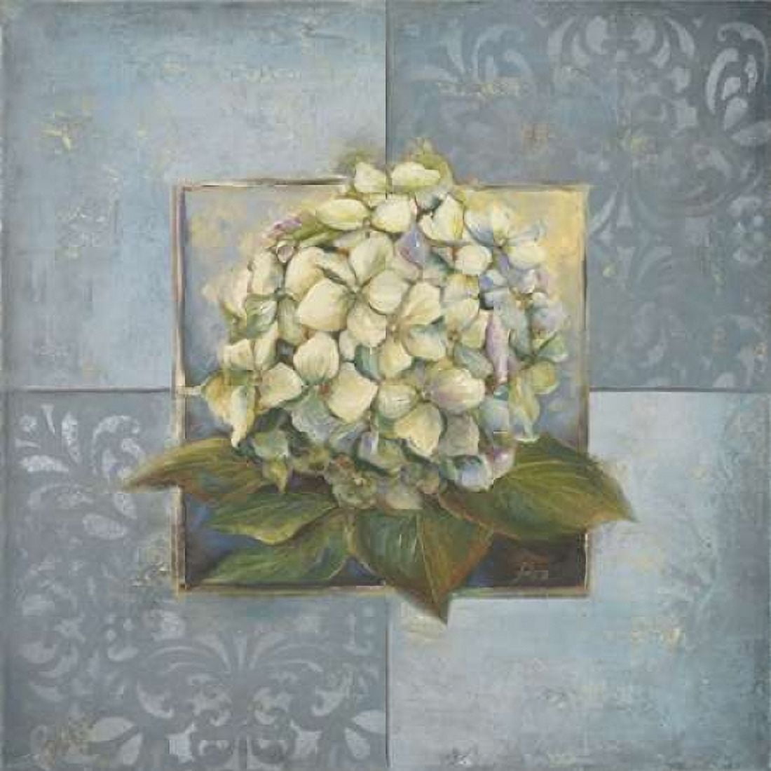 Hydrangeas on Blue I Canvas Art - Patricia Pinto (24 x 24)