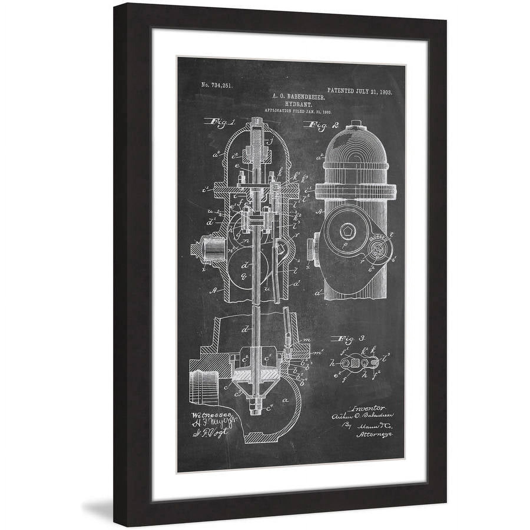 "Hydrant 1903 Chalk" Framed Painting Print