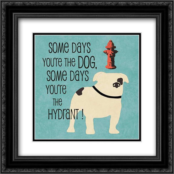 Hydrant 2x Matted 20x20 Black Ornate Framed Art Print by Moulton, Jo