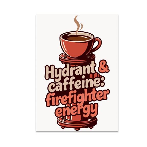 Hydrant & Caffeine: Firefighter Energy - Firefighter Enthusiast - 11 oz Ceramic Coffee Mug