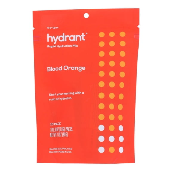 Hydrant Rapid Hydration Drink Mix, Blood Orange, Pack of 10
