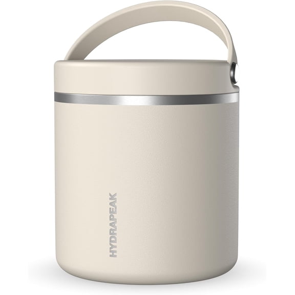 Hydrapeak 25oz Stainless Steel Vacuum Insulated Thermos Food Jar for Hot Food and Cold Food, Wide Mouth Leak-Proof Soup Jar for Adults, 10 Hours Hot 16 Hours Cold (Stone)