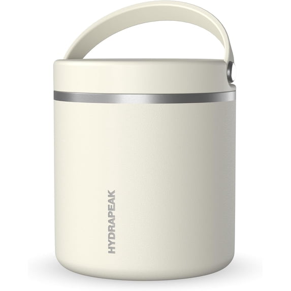 Hydrapeak 25oz Stainless Steel Vacuum Insulated Thermos Food Jar for Hot Food and Cold Food, Wide Mouth Leak-Proof Soup Jar for Adults, 10 Hours Hot 16 Hours Cold (Ivory)