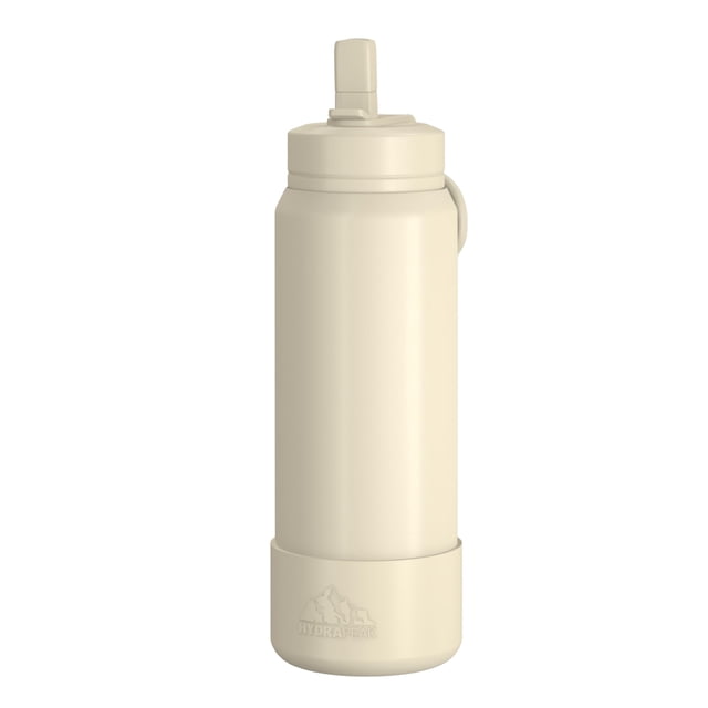 Hydrapeak 26oz Sport Insulated Water Bottle with Straw or Chug Lid, Leak & Spill Proof, Keeps Drinks Cold for 24 Hours, Hot for 12 Hours, Premium Stainless Steel Water Bottles (26oz, Modern Cream)