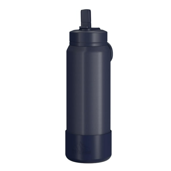 Hydrapeak 26oz Sport Insulated Water Bottle with Straw or Chug Lid, Leak & Spill Proof, Keeps Drinks Cold for 24 Hours, Hot for 12 Hours, Premium Stainless Steel Water Bottles (26oz, Navy)