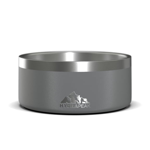 Hydrapeak Dog Bowl Non Slip Stainless Steel Water and Food Dish Large Sized and Small Dogs 32oz 64oz Multiple Sizes 4 Cup | Graphite