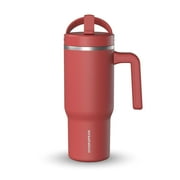 Hydrapeak Kids Voyager 18 oz Tumbler with Handle and Flip-Up Straw Lid | Spill Proof and Leak Resistant | Reusable Stainless Steel Water Bottle | Gift for Kids Boys Girls|Blossom Pink